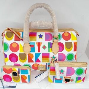 Dooney & Bourke Colorful Art Deco 3 Piece Set